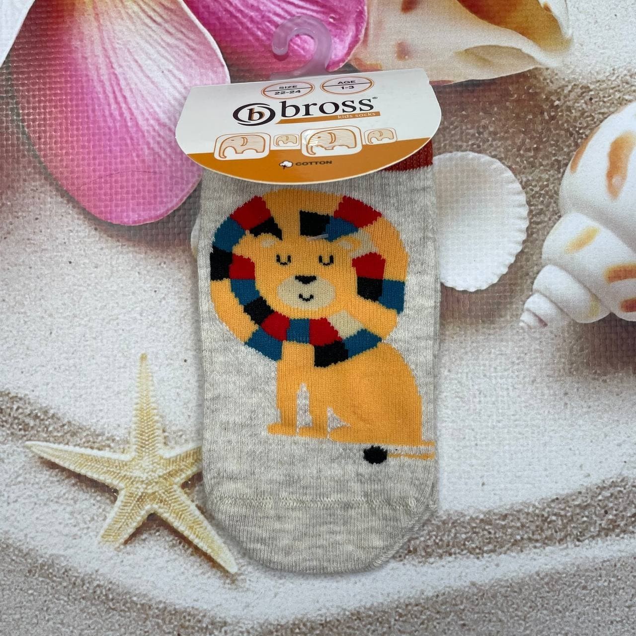 

Носки детские Bross -14р Серые с оранжевым, Носки детские Bross 10-14р Серые с оранжевым