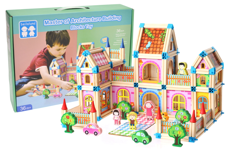 

Конструктор дерев'яний A-Toys Будинок 268 дет. 38*28*7,5 см.