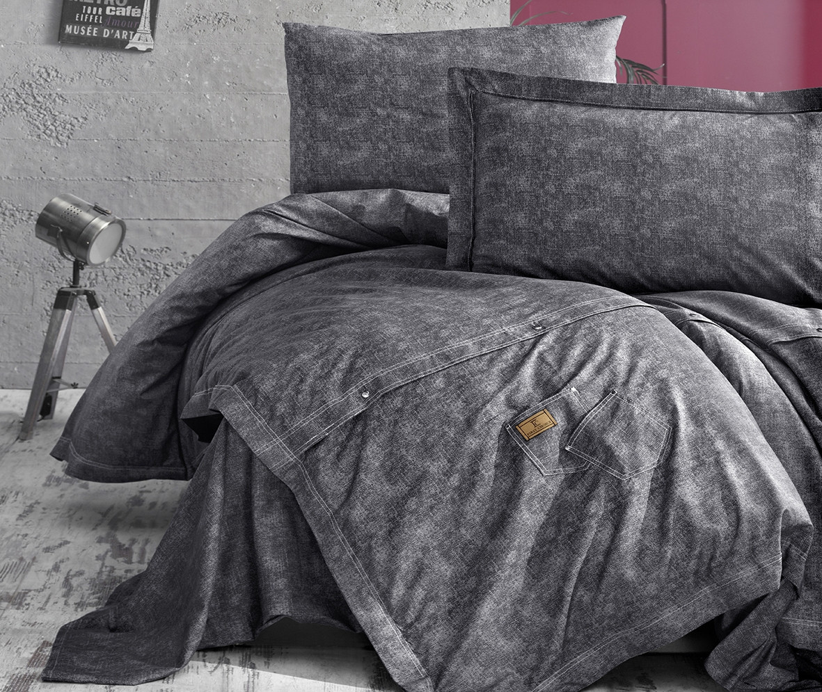 

Комплект постельного белья First Choice Ranforce Deluxe евро JEANS Gri