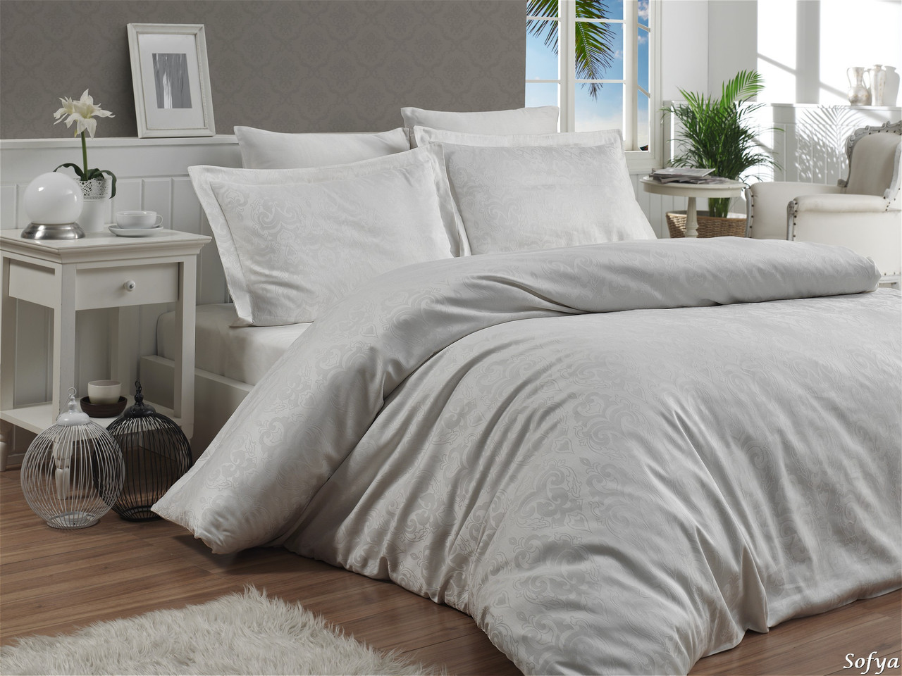 

Комплект постельного белья First Choice Сатин Жаккард 200х220 Sofya Krem