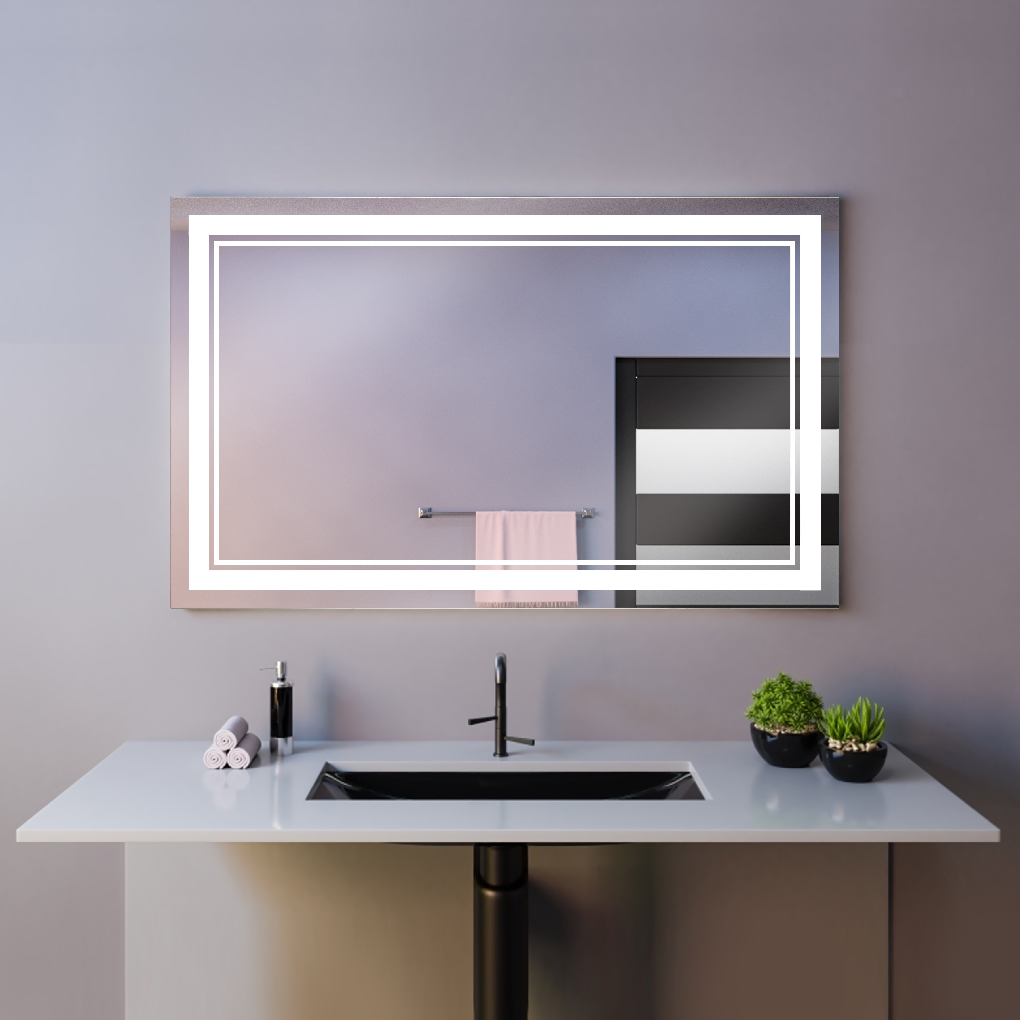 

Зеркало прямоугольное для ванной с подсветкой Art-com Led 5