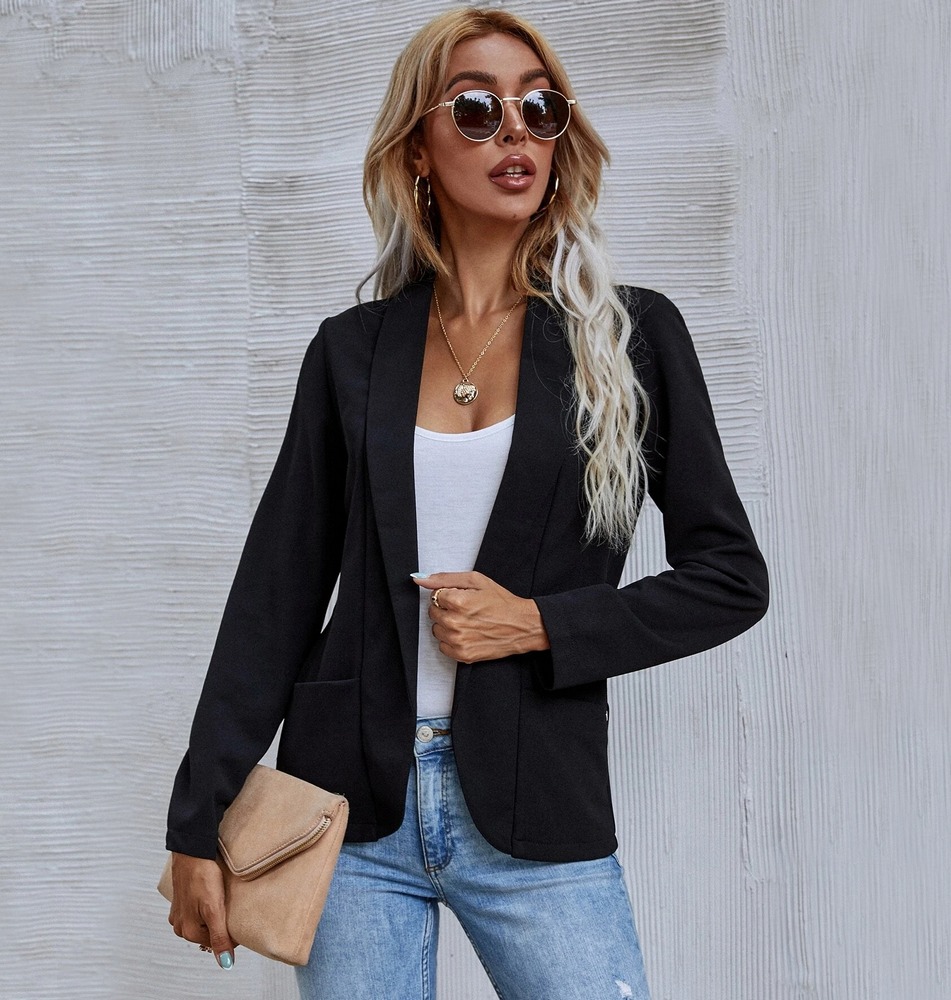

Блейзер женский прямого кроя Black Berni Fashion (M) Черный
