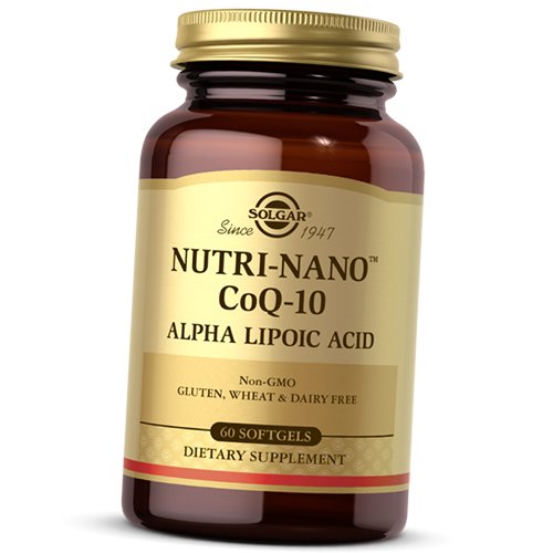 

Коэнзим Q10 и Альфа Липоевая Кислота, Nutri-Nano CoQ-10 Alpha Lipoic Acid , Solgar 60гелкапс (70313017)