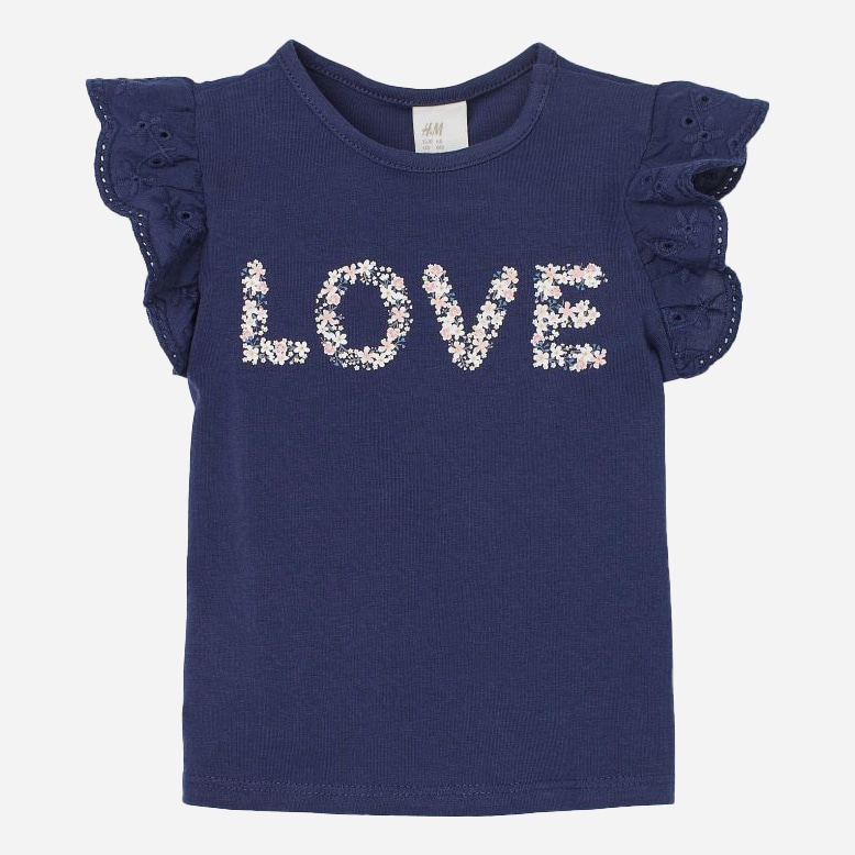 

Футболка H&M 1507-8759212 92 см Темно-синяя