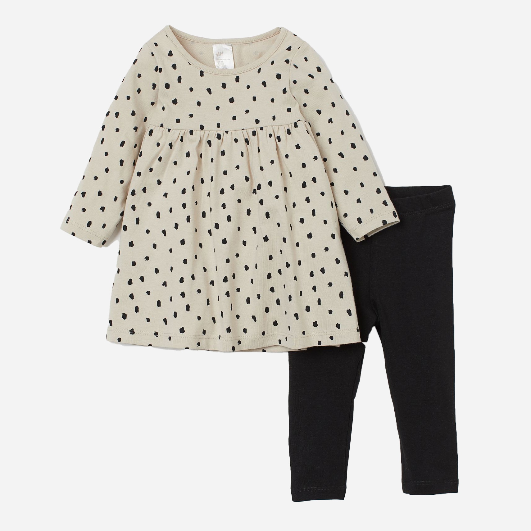 

Комплект (платье + лосины) H&M 907-8834352 92 см Черный/Бежевый (hm01037546971)