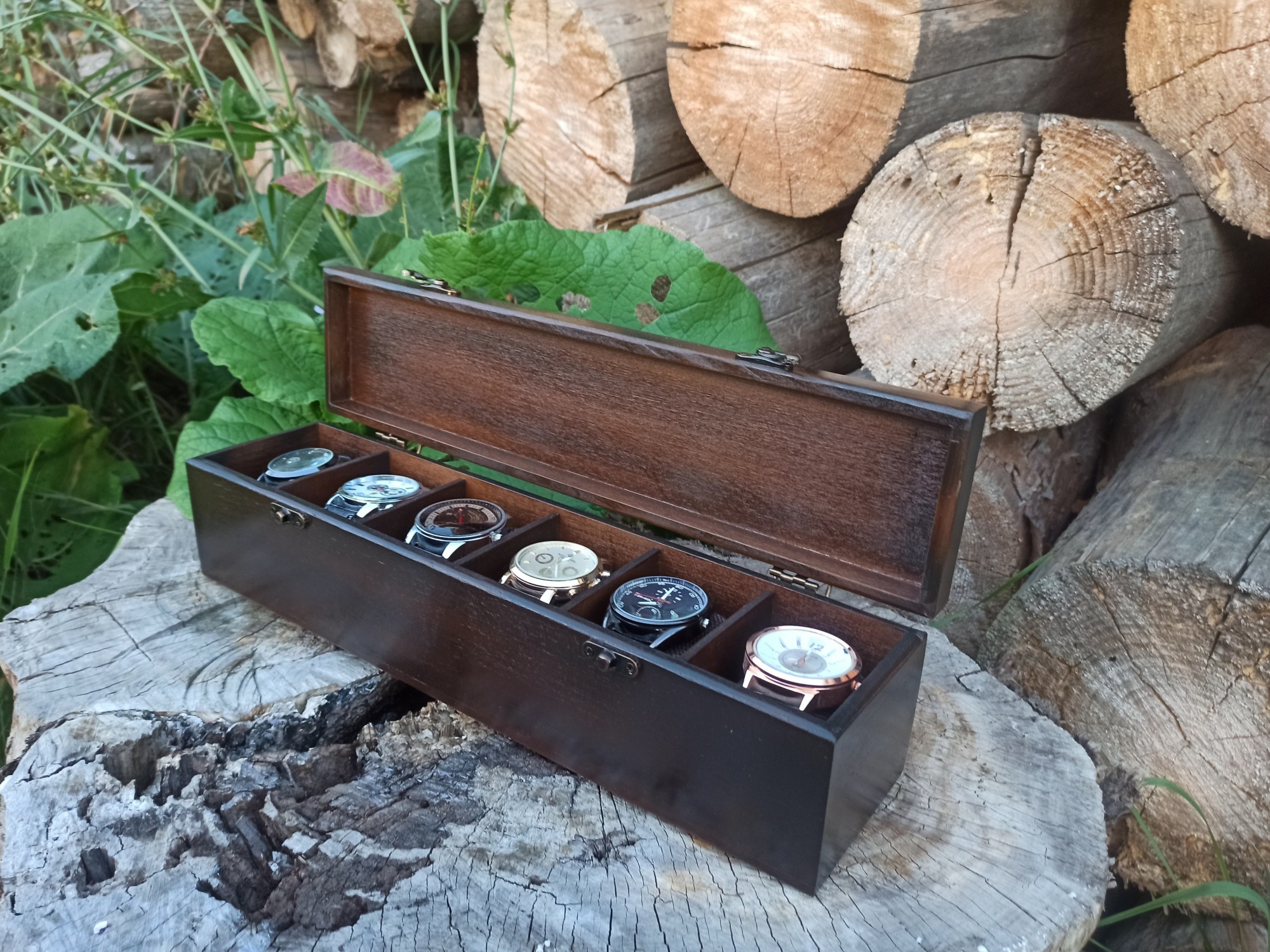 

Шкатулка Wooden Organizer для 6 часов, 400*100*100