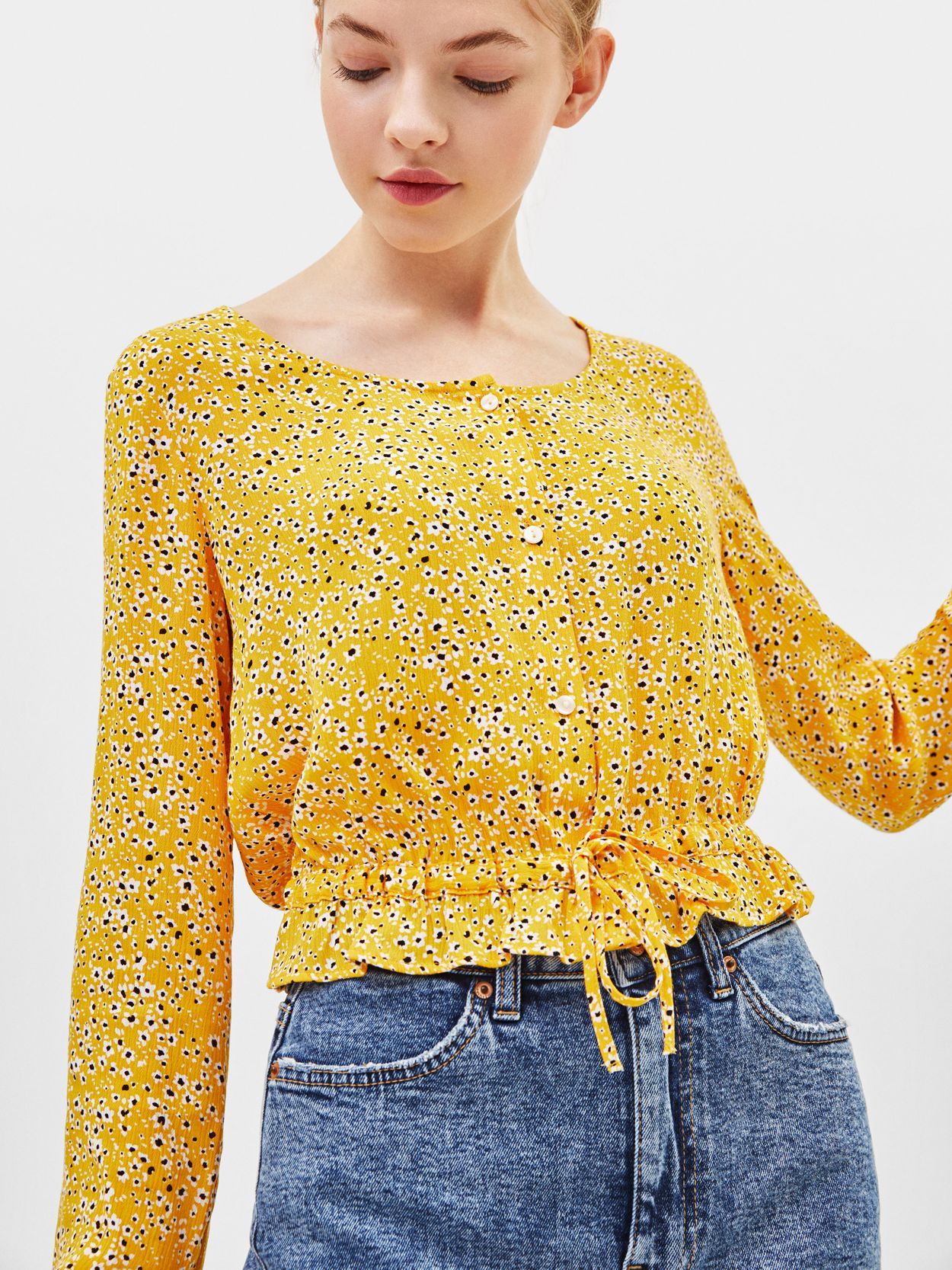 

Блузка Bershka 0982/354/305  Желтая, Блузка Bershka 0982/354/305 S Желтая