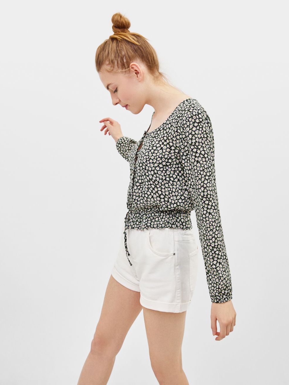 

Блузка Bershka 0982/354/717  Черная с белым, Блузка Bershka 0982/354/717 XS Черная с белым