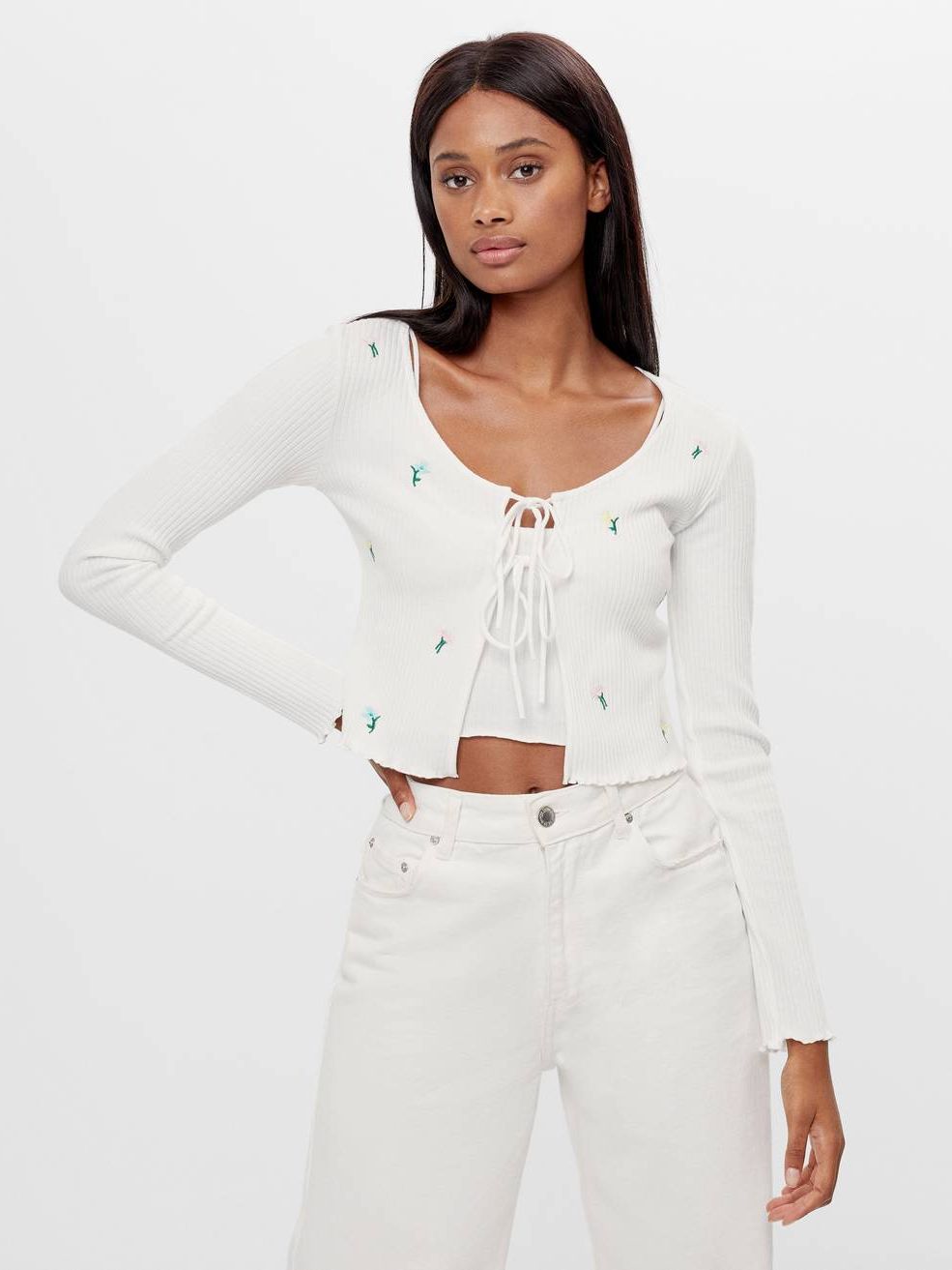 

Кардиган + топ Bershka 1454/492/712 XS Белый