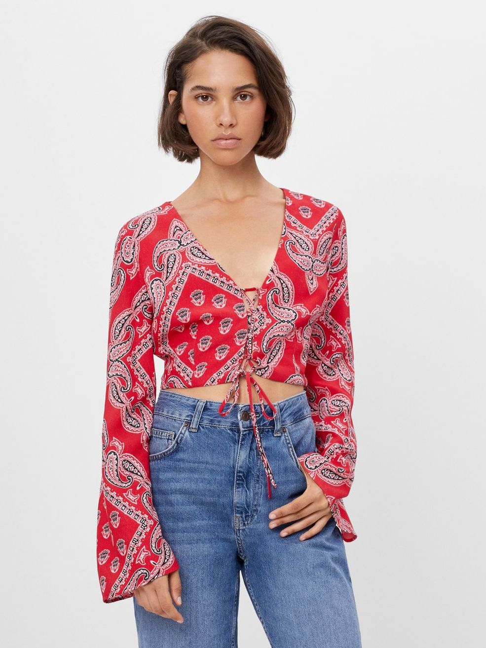 

Топ Bershka 5804/962/600 L Красный