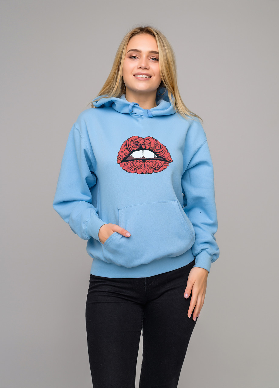 

Толстовка голубая LOYS Lips, Толстовка голубая LOYS Lips S