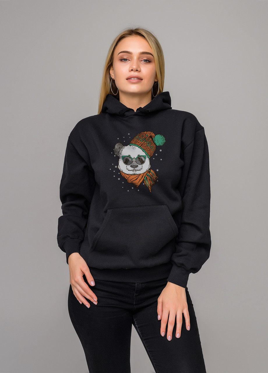 

Толстовка чёрная LOYS winter panda, Толстовка чёрная LOYS winter panda S