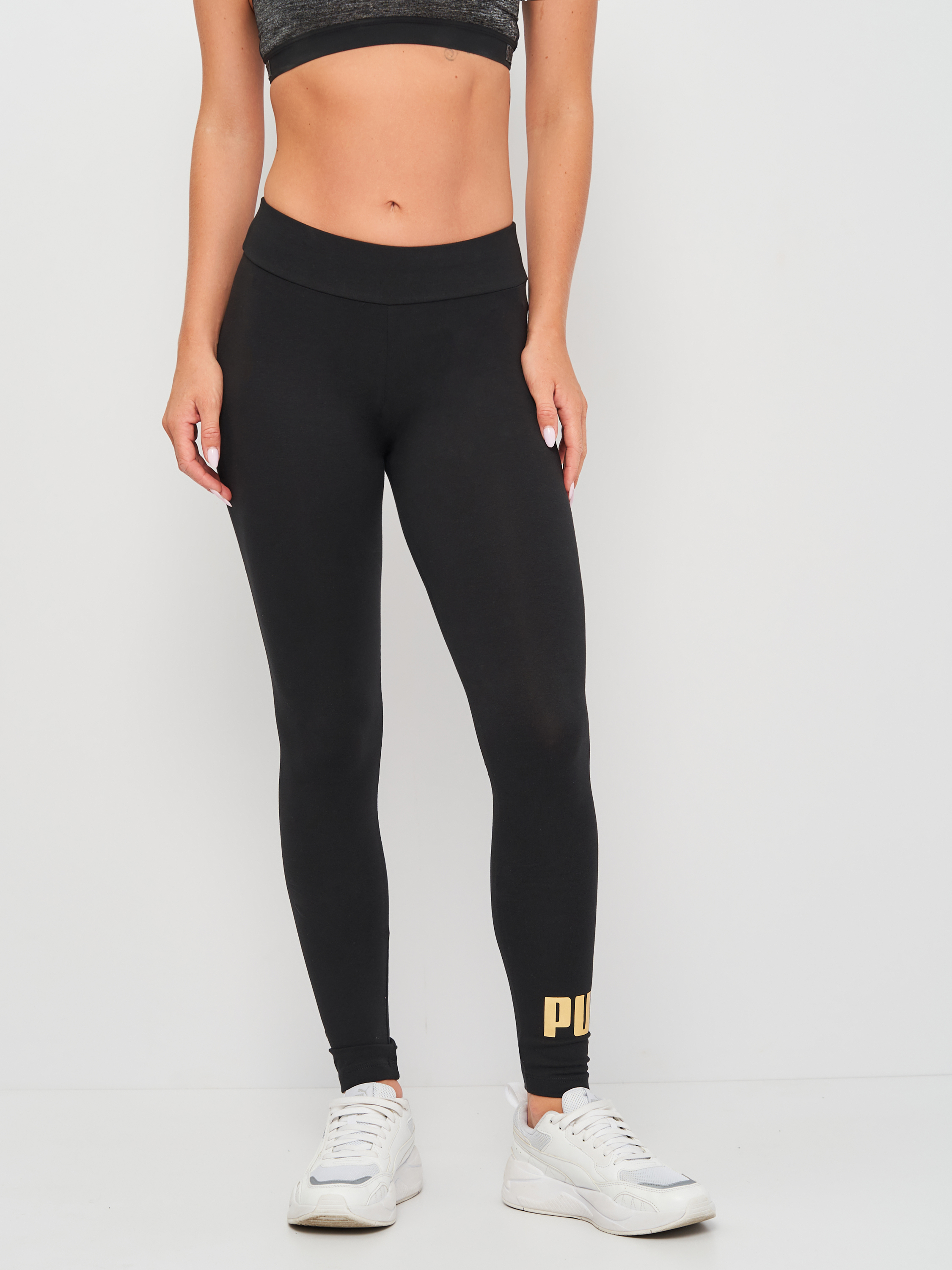 Puma leggings 2025 gold logo