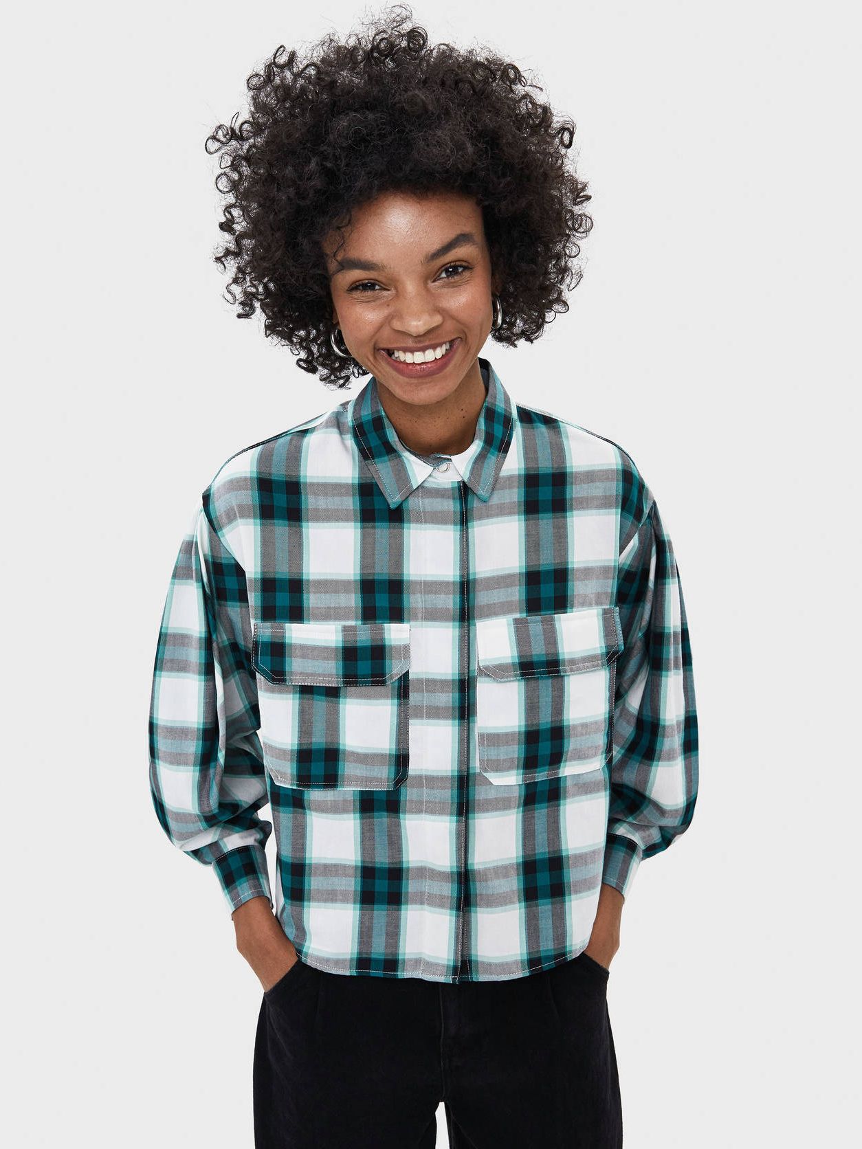

Рубашка Bershka 5878/168/527 XS/S Зеленая