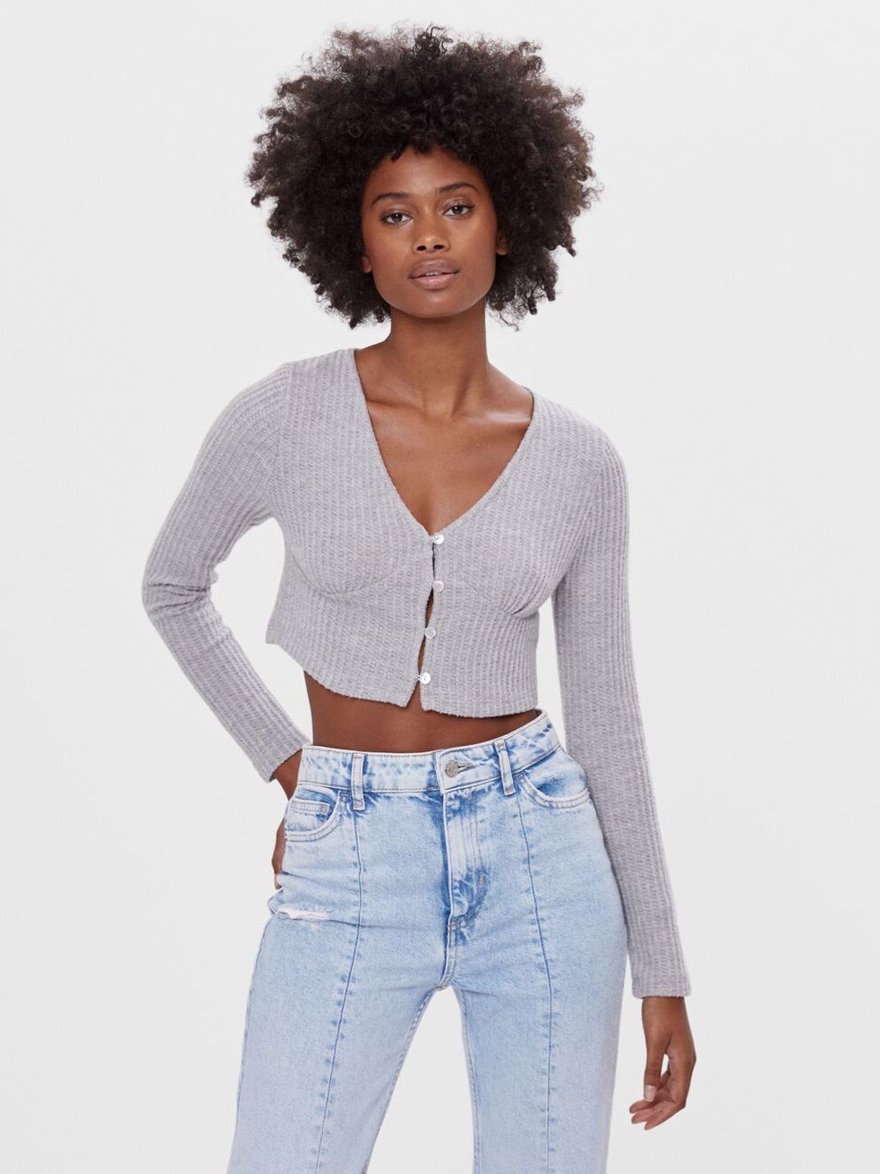 

Топ Bershka 7354/492/812  Светло-серый, Топ Bershka 7354/492/812 L Светло-серый
