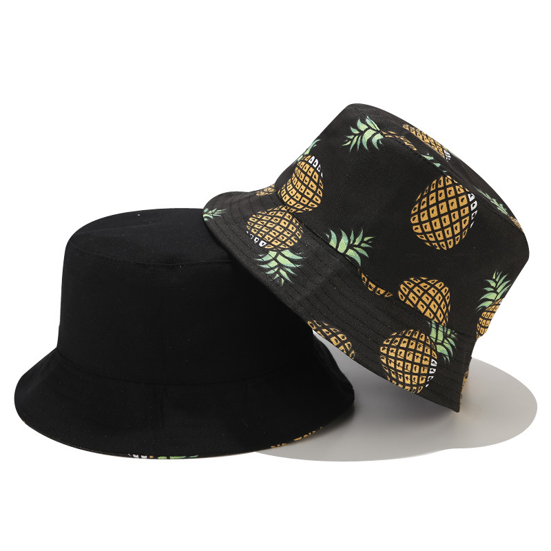 

Панама Bucket Hat City-A с Ананасами Двухсторонняя Черная с Черной обратной стороной