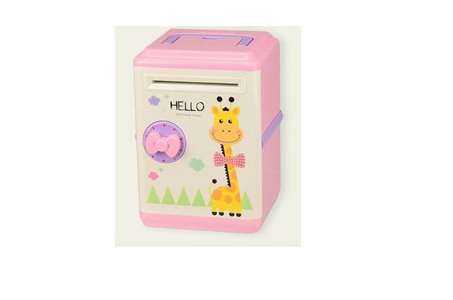 

Детская игрушка копилка - сейф, YG TOYS, музыкальная, розовая с жирафкой