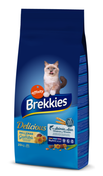 

Сухой корм для кошек Brekkies Cat Delice Fish 20 кг с рыбой, хрустящие крокеты с тунцом и лососем