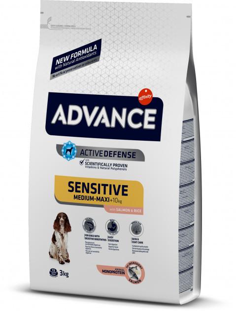 

Сухой корм для собак Advance Dog Med/Maxi Sensitive Salmon&Rice 3 кг. для собак с чувствительным пищеварением