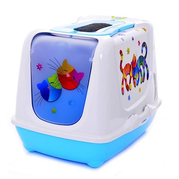 

Moderna Trendy Cat Friends Forever 50х39х37 см МОДЕРНА ТРЕНДИ КЕТ закрытый туалет для котов c угольным фильтром и совком, дизайн Друзья Навеки