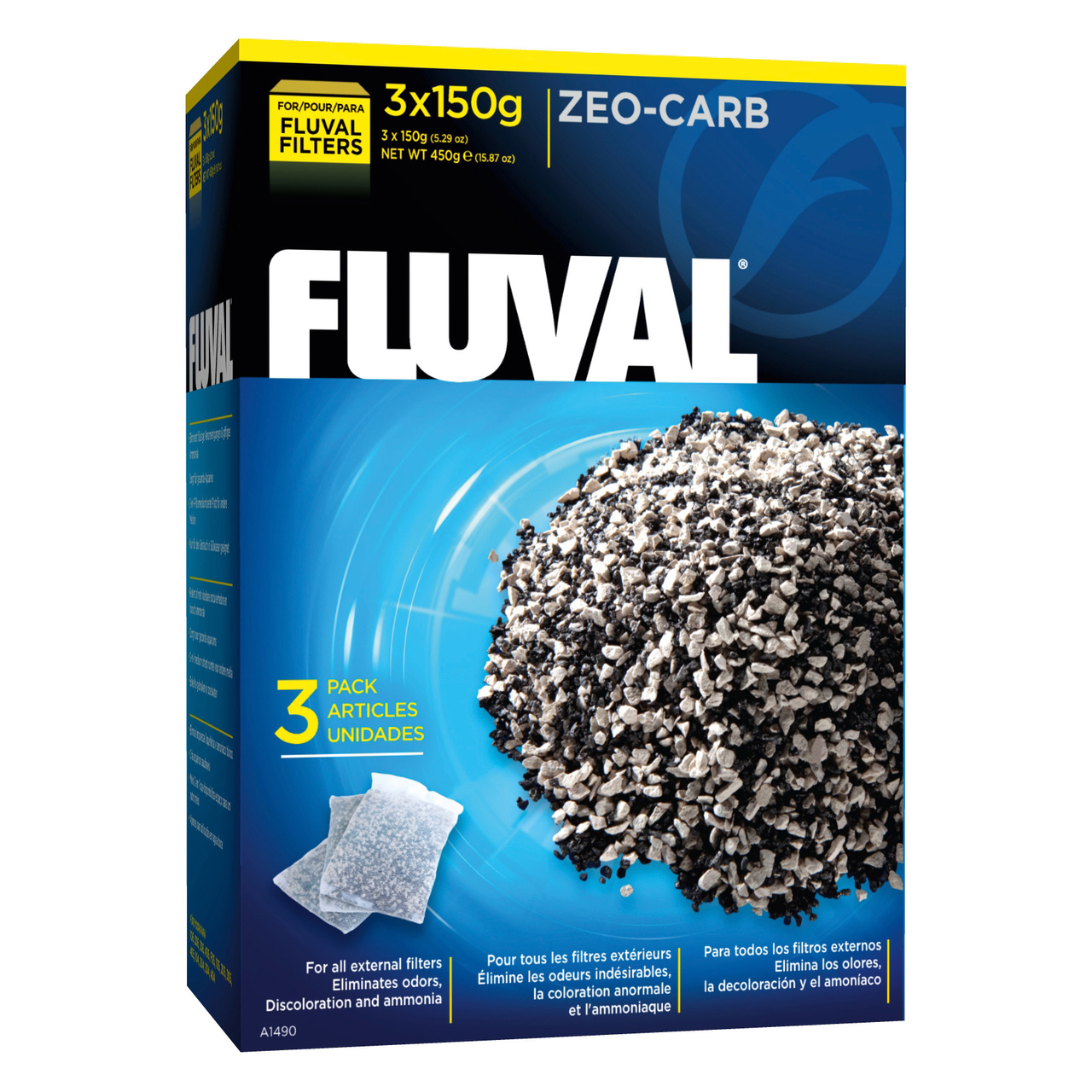 

Наполнитель для фильтра Fluval «Zeo-Carb» (3 x 150 г)