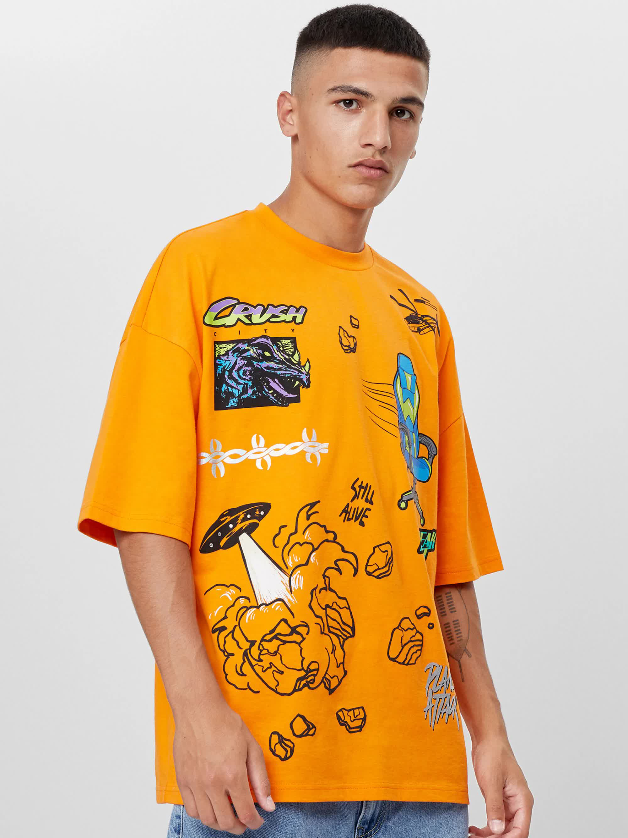 

Футболка Bershka 7784/922/615 M Оранжевая