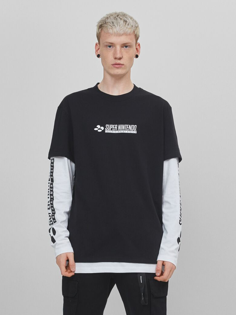 

Лонгслив Bershka 7851/309/800 M Черный с белым
