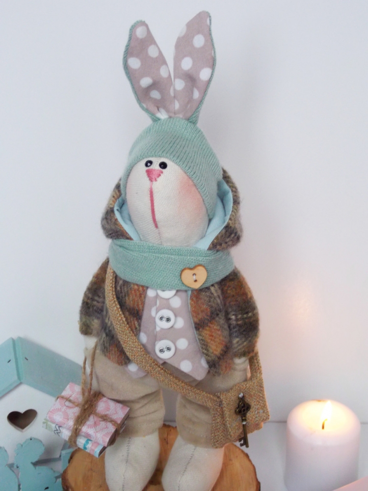 

Куклы Интерьерная кукла Тильда заяц ручной работы арт.003