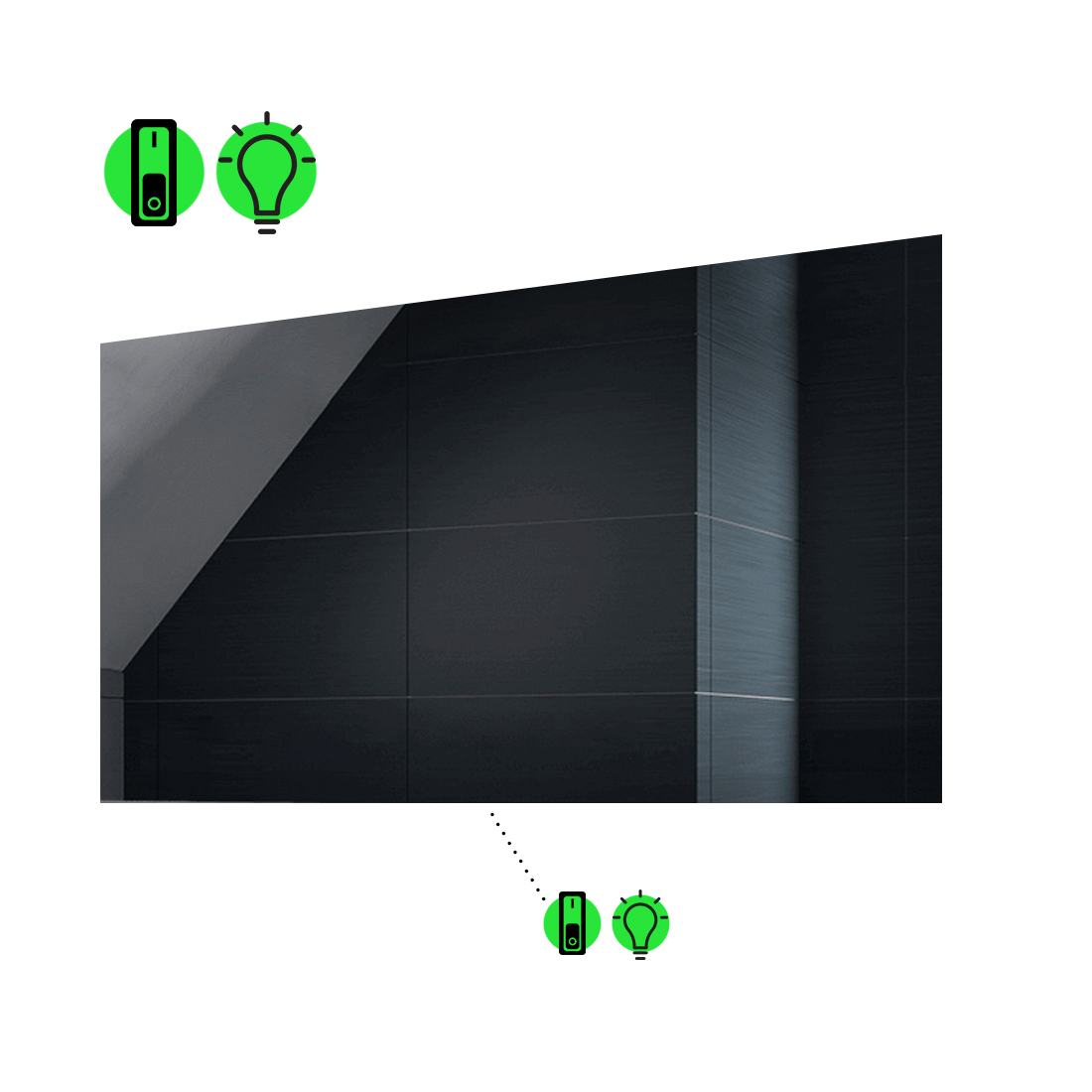 

LED-зеркало 80x60см, с механическим включателем, модель Lucia