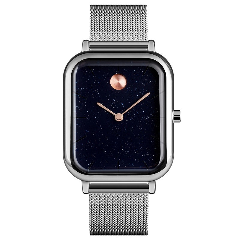 

Женские часы Skmei 9187 silver mesh серебряные