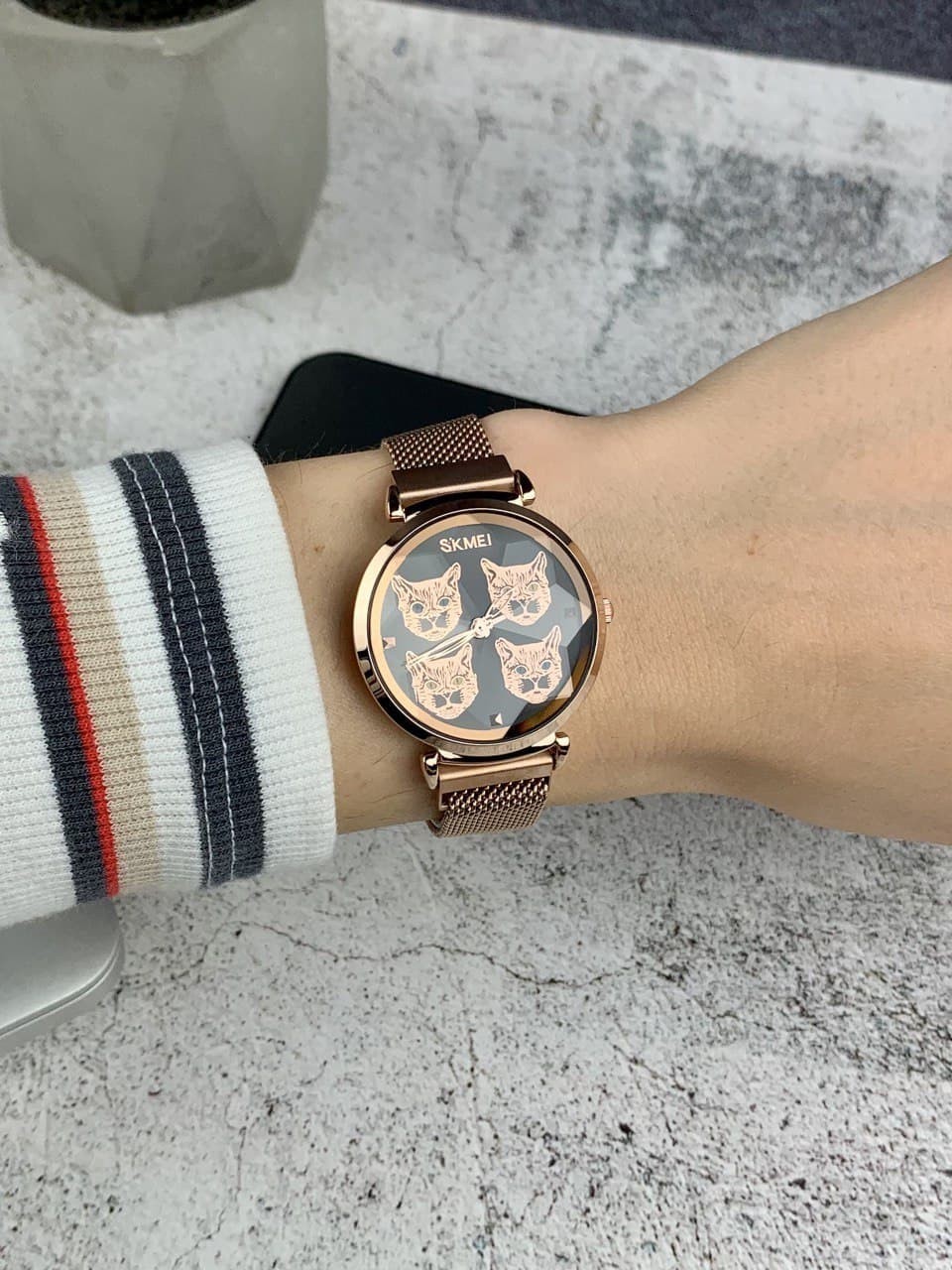 

Женские часы Skmei 1767 rose gold/black faces розовое золото
