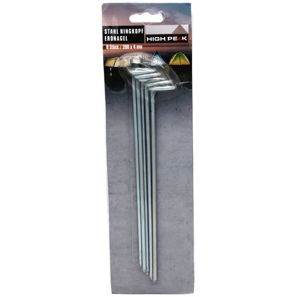 

Колышки High Peak Steel Round Peg 20 см 6 шт. Silver (928997)