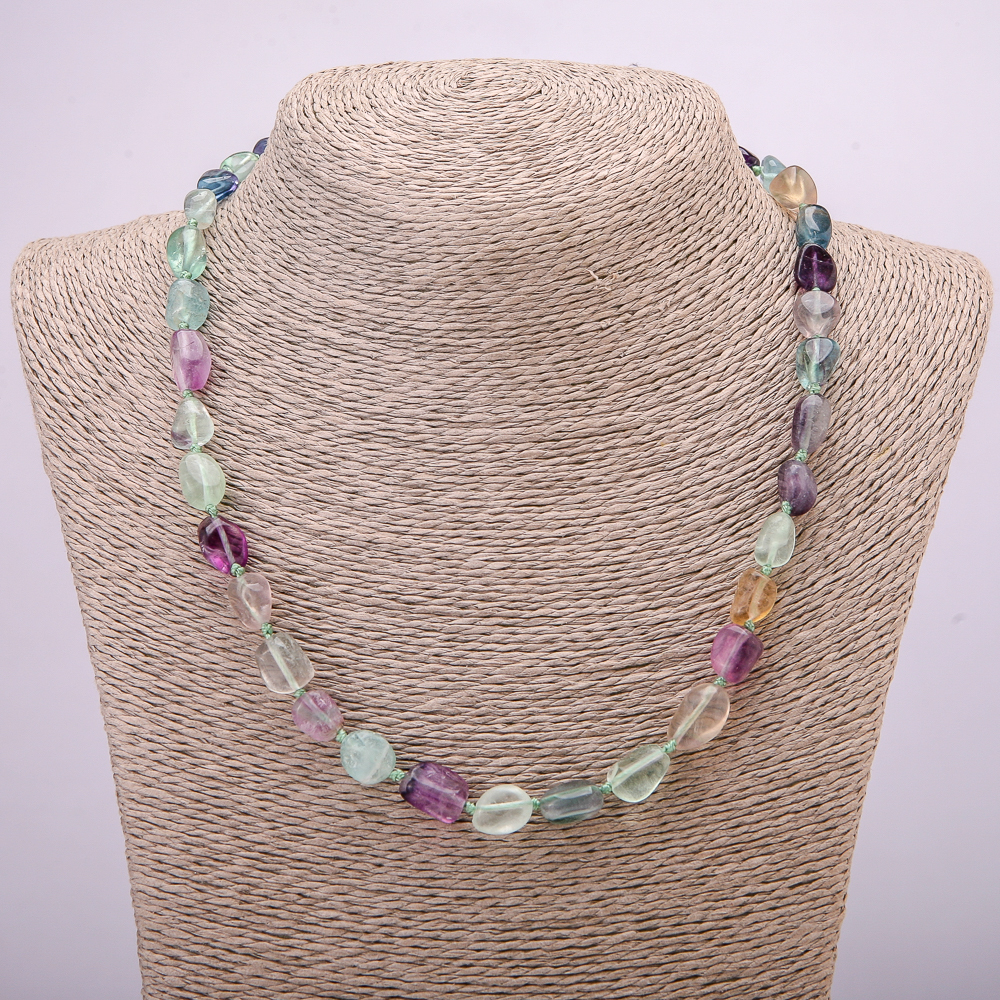 

Бусы из натурального камня Флюорит +-12х8, длина 46см, ida41438