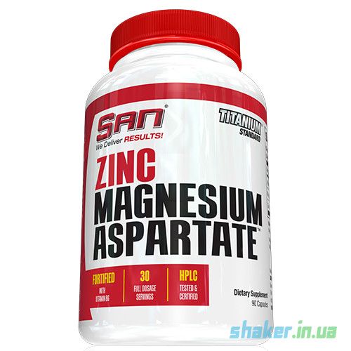 

Цинк магний + Б6 SAN Zinc Magnesium Aspartate 90 капсул