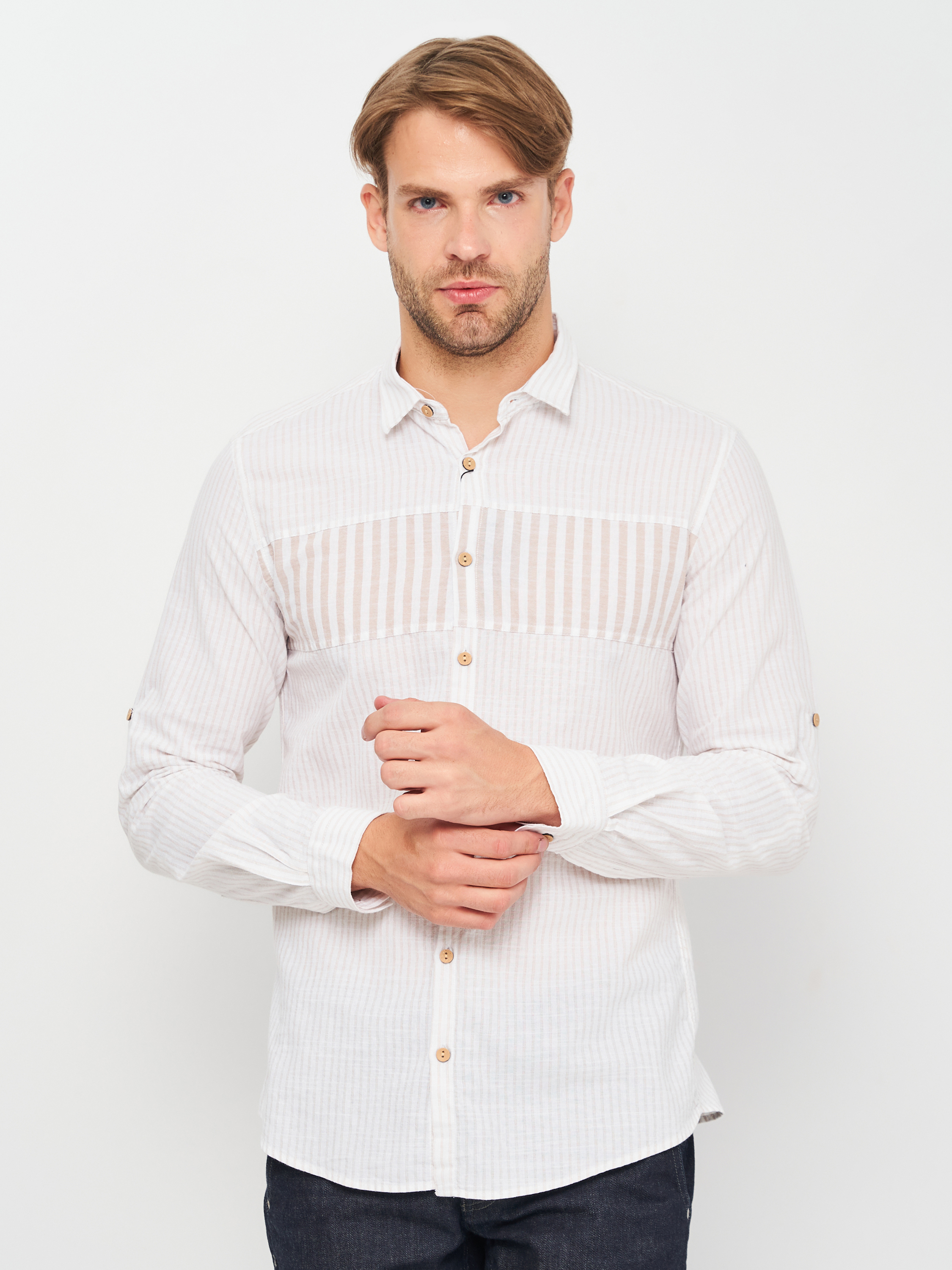

Рубашка Koton 0KAM61564BW-90Z M Beige Stripe