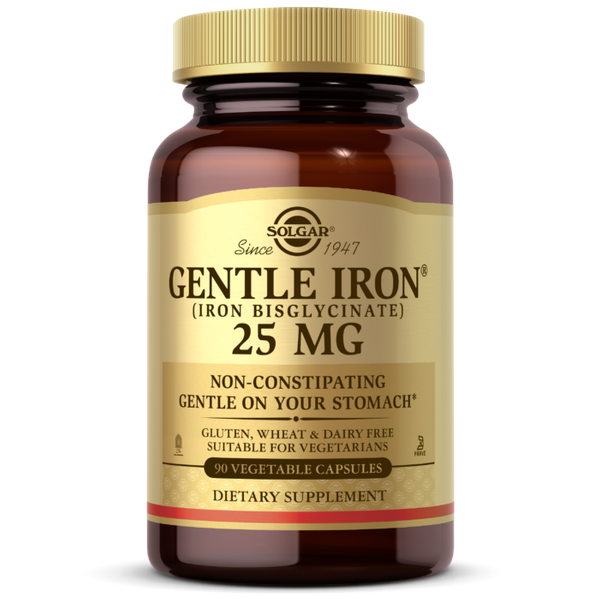 

Хелатное железо, Gentle Iron, Solgar, 25 мг, 90 капсул