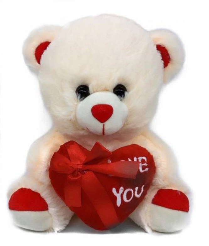 

Плюшевый мишка HappyToys с сердечком I love you