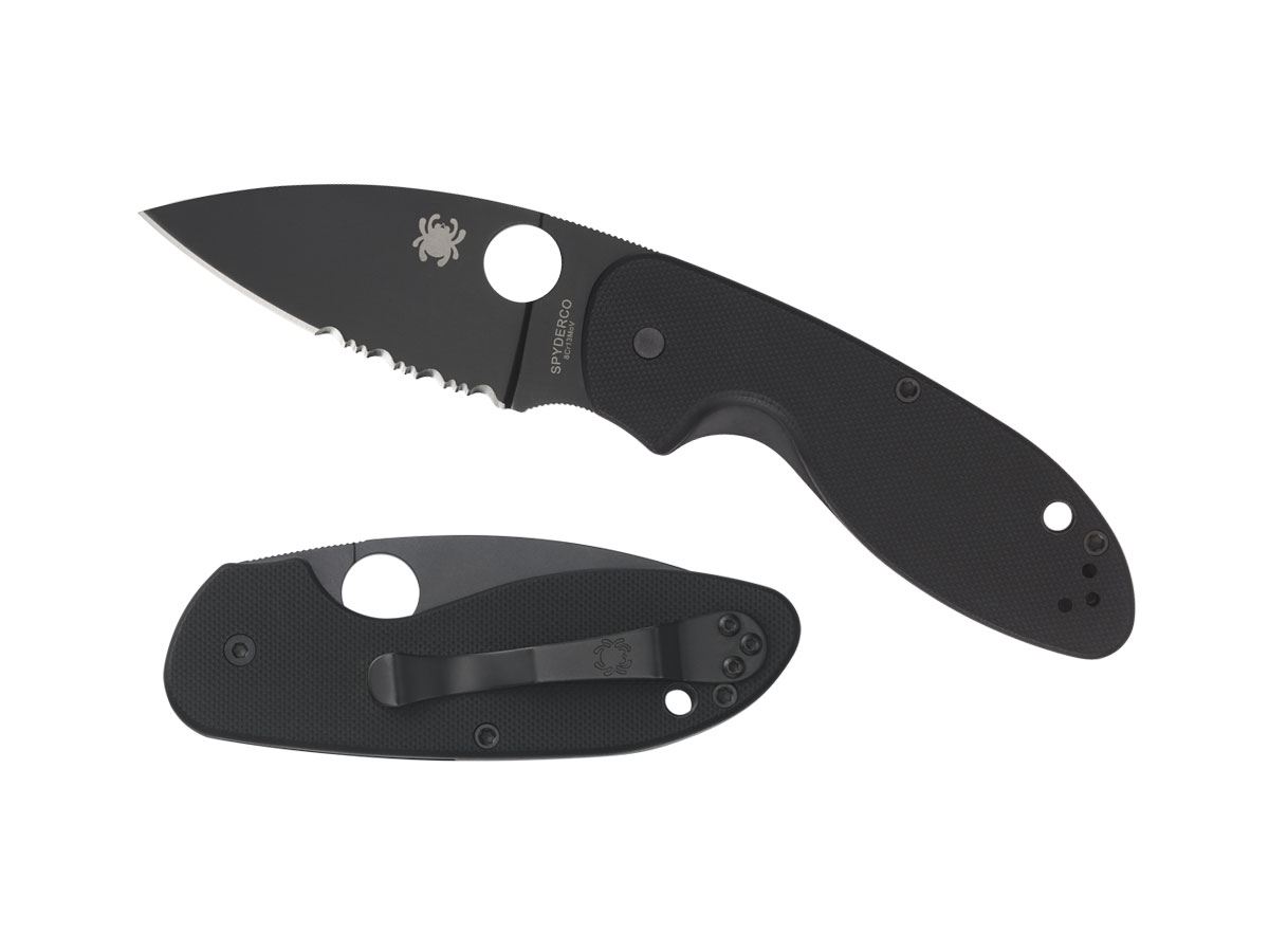 

Карманный нож Spyderco Efficient Black Blade, полусеррейтор (87.13.61)