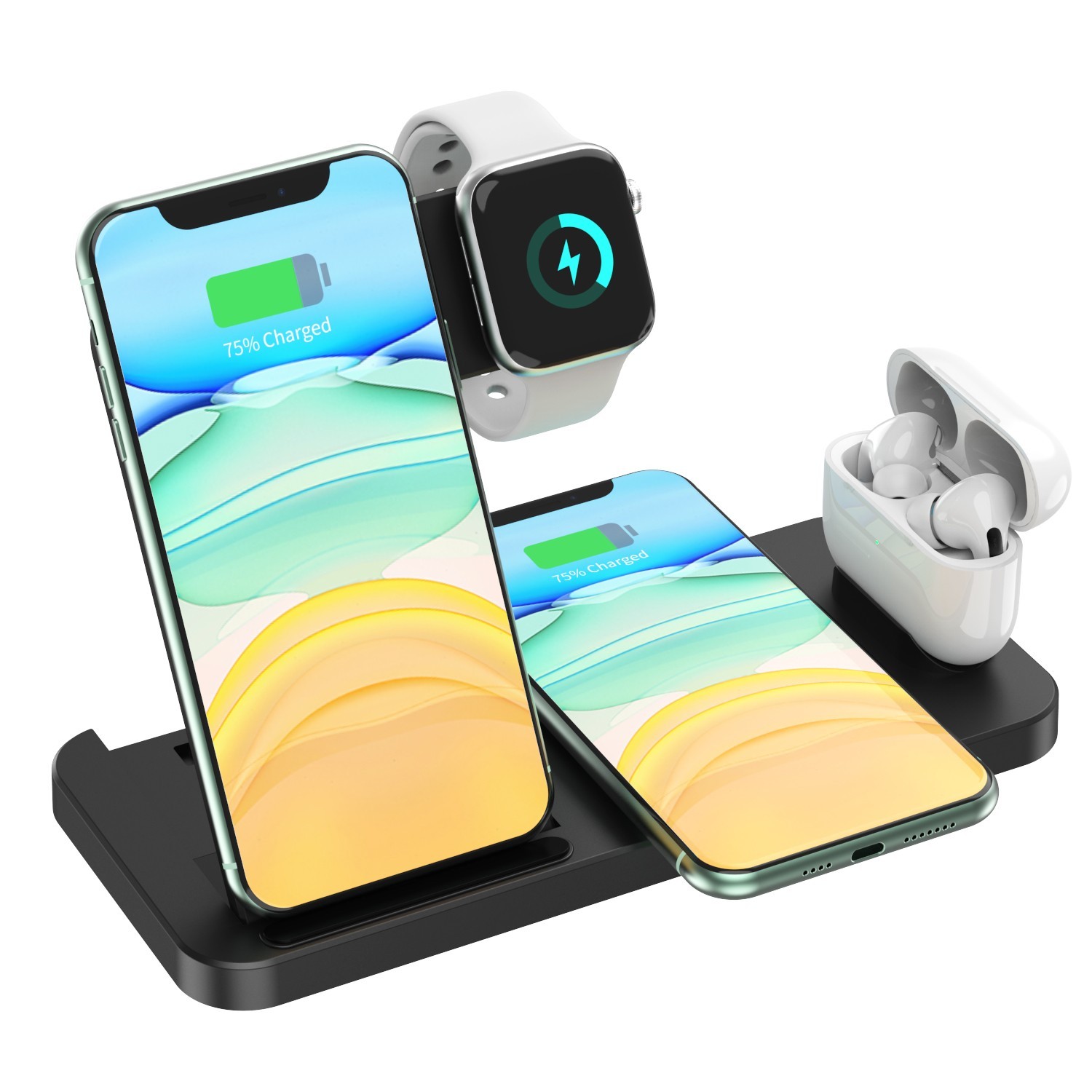 

Беспроводное зарядное устройство 4 в 1 Wireless Charger W-33 Black