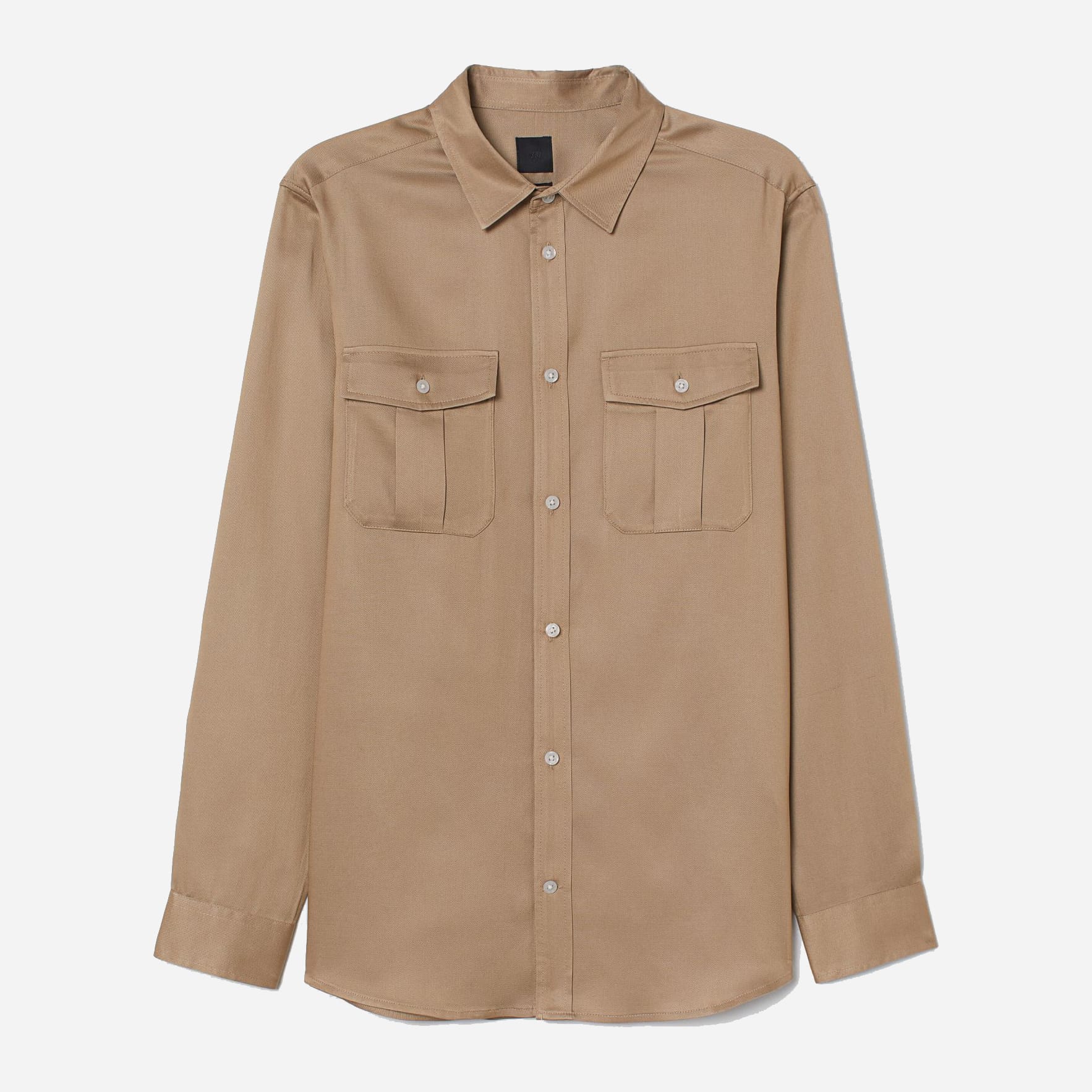 

Рубашка H&M 1307-8592761 XS Темно-бежевая