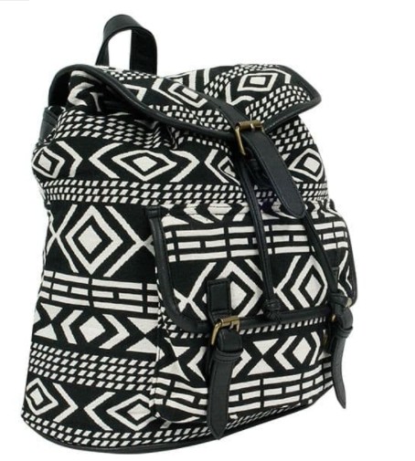 

2U Рюкзак школьный подростковый 31х33х13.5см Pattern черный с белым