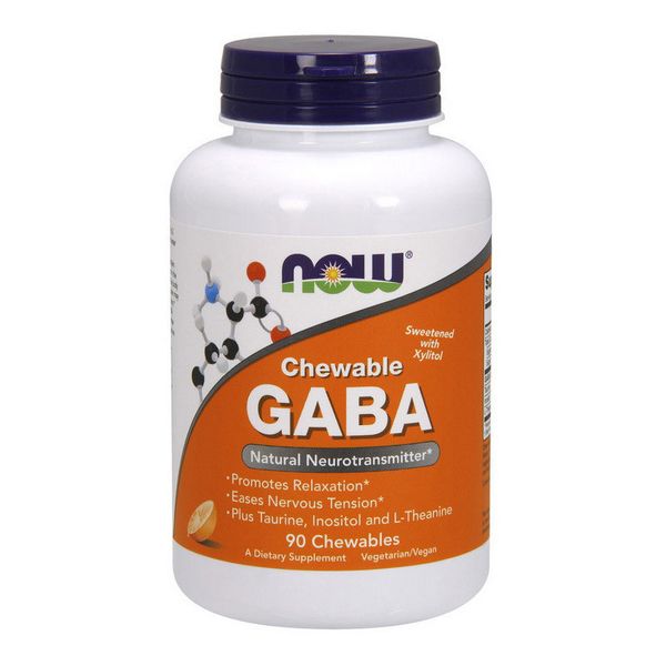 

ГАМК Now Foods GABA Chewable 500 мг (90 жвачек) нау фудс гамма-аминомасляная кислота Апельсин