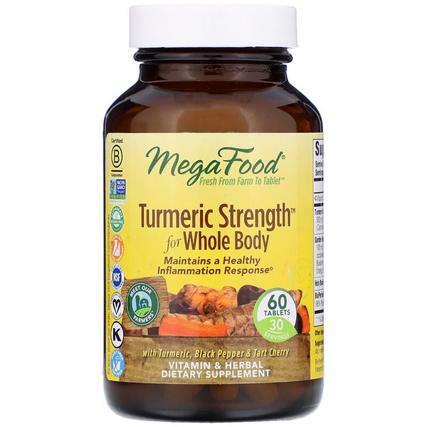 

Сила куркумы для всего организма Turmeric Strength for Whole Body MegaFood 60 таблеток