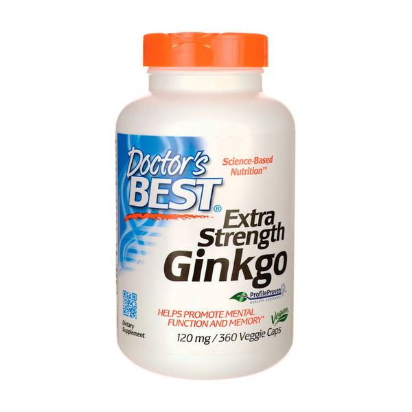 

Гинкго билоба Doctor's BEST Extra Strength Ginkgo 120 mg 360 капсул