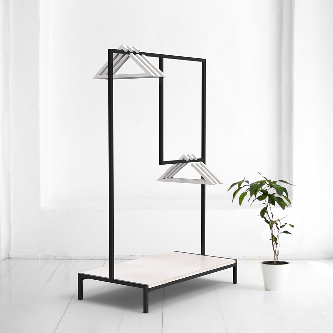 

Напольная стойка вешалка для одежды М6 Белый L 50х60х180 см