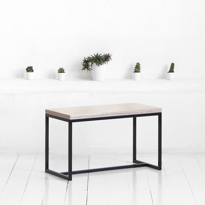 

Банкетка в стиле Лофт М1 Дуб Молочный L 30х60х45 см