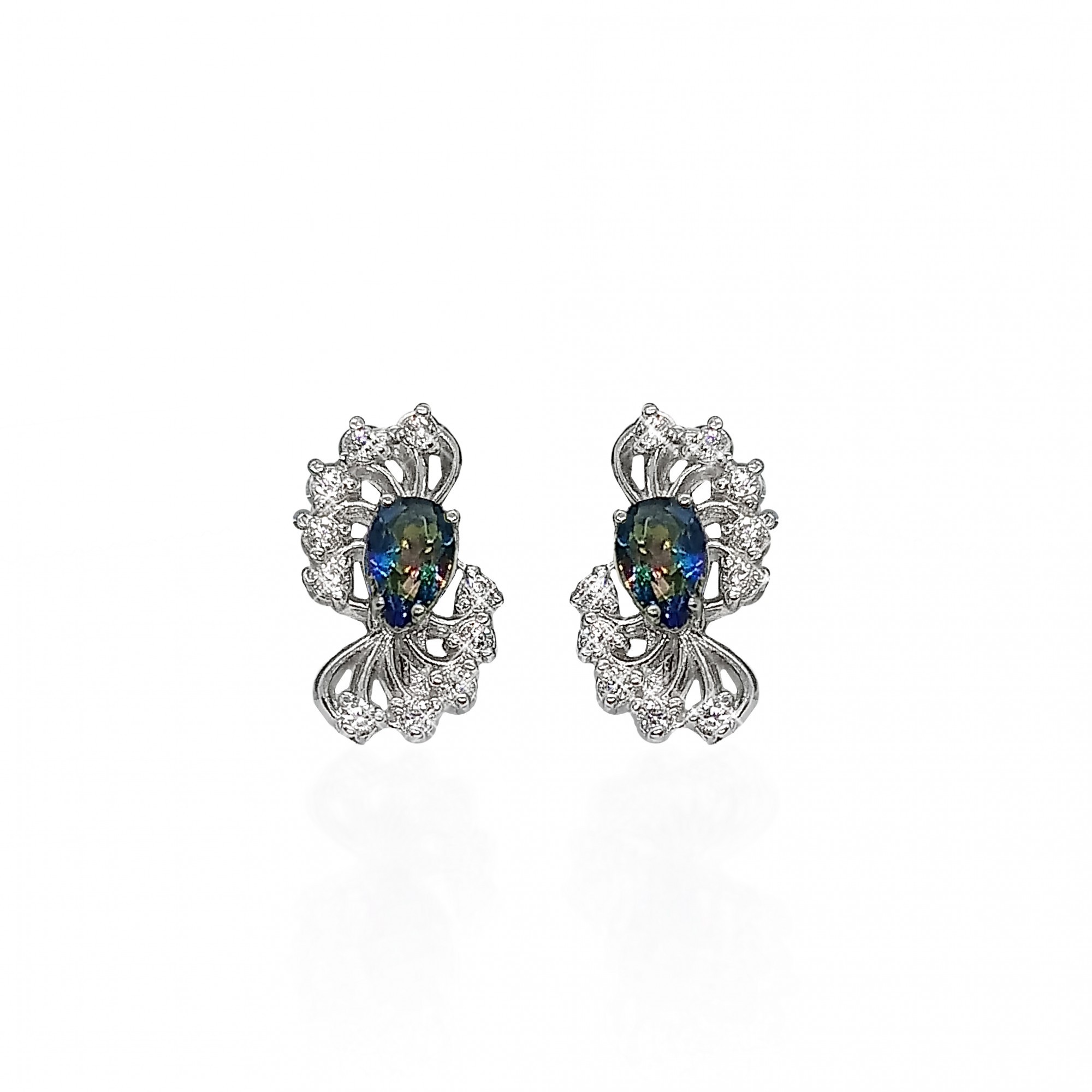 

Серьги из серебра с топазами мистик 40649тс