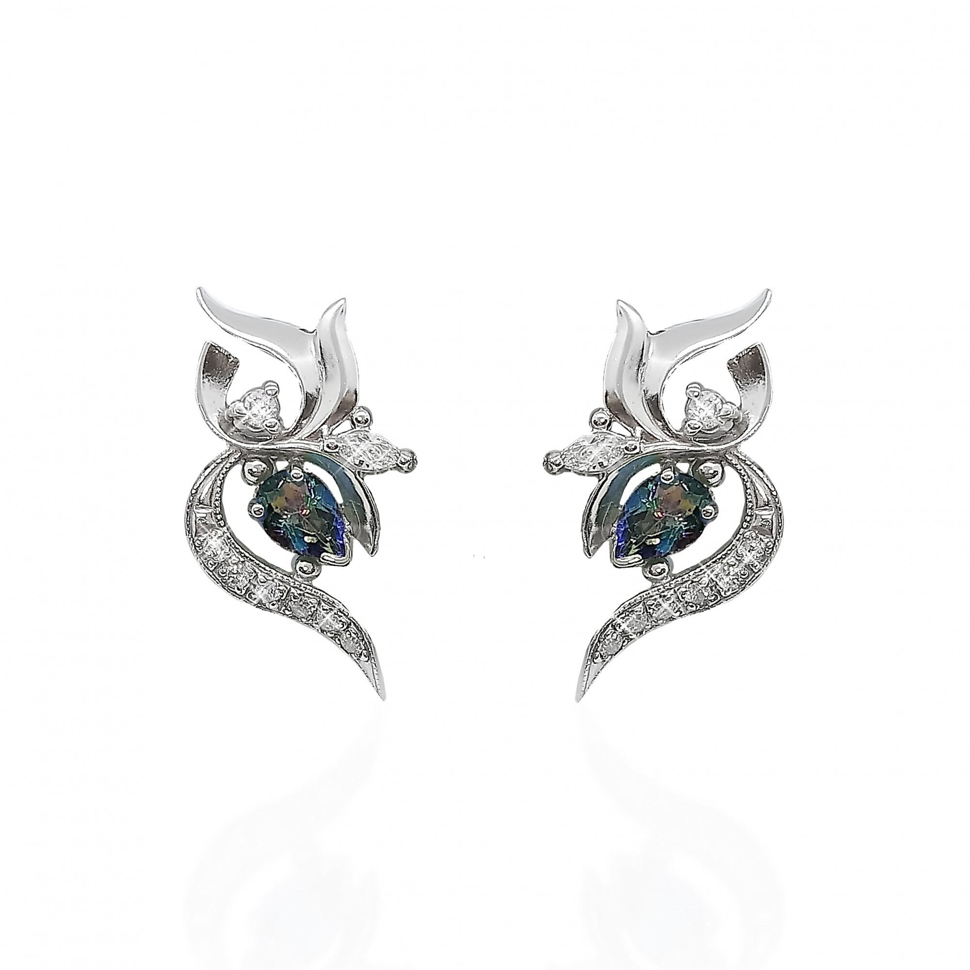 

Серьги из серебра с топазами мистик 40017тс