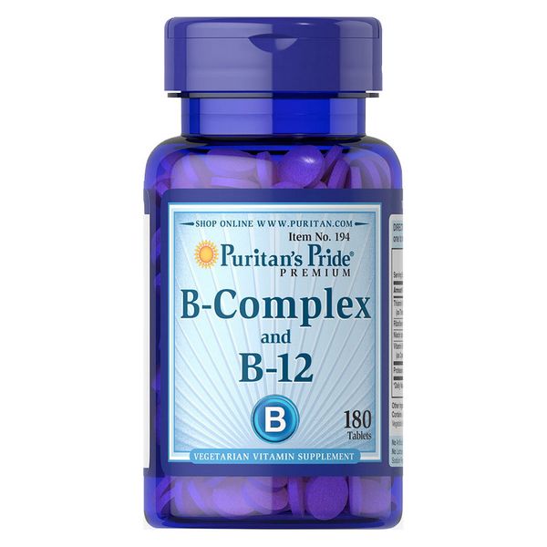 

Комплекс витаминов группы Б Puritan's Pride Vitamin B-Complex And Vitamin B-12 180 таблеток