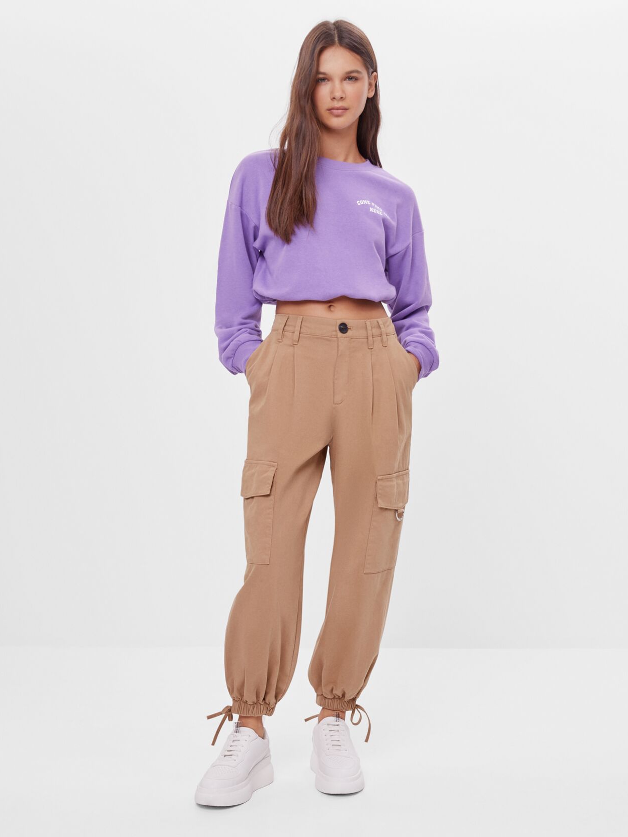 

Брюки Bershka 5093/168/742  Бежевые, Брюки Bershka 5093/168/742 34 Бежевые